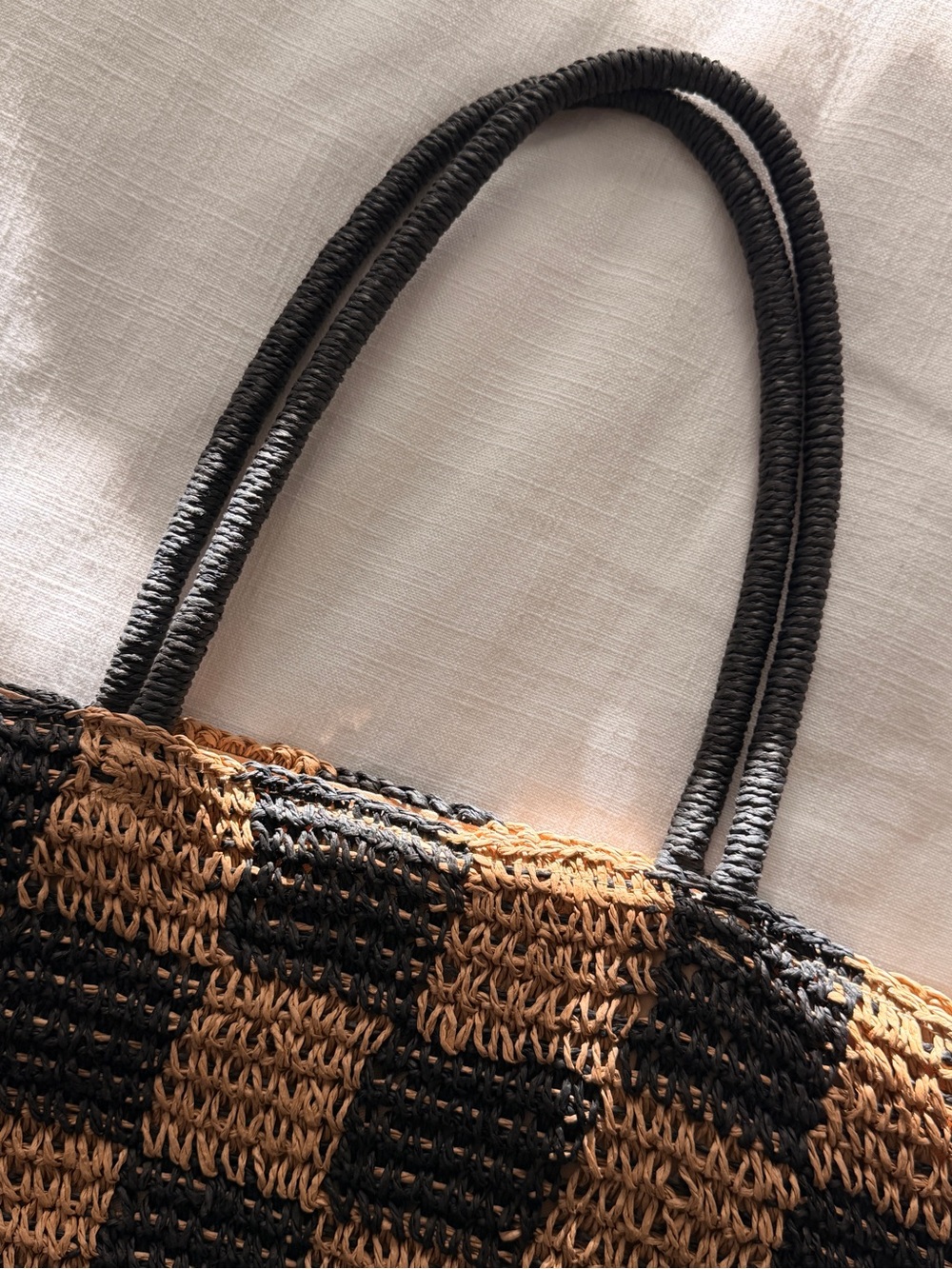 Gap Gingham Straw Tote Bag - Picture 4 of 11